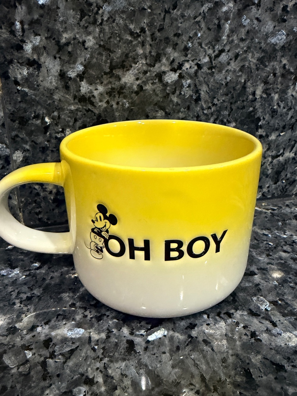 Disney Yellow and White 'Oh Boy' Mickey Mug
